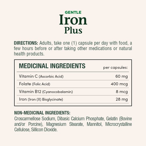 Nature's Bounty Iron Plus 28 mg Gentle Helps Prevent Anemia 90 Count