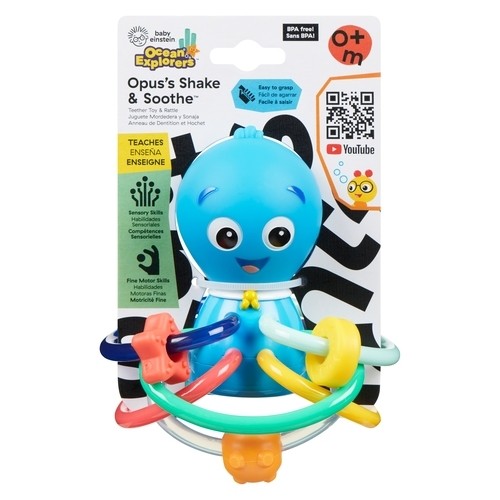 Baby Einstein Ocean Explorers Teether Toy & Rattle Opus's Shake & Soothe 0+ m 1 Count