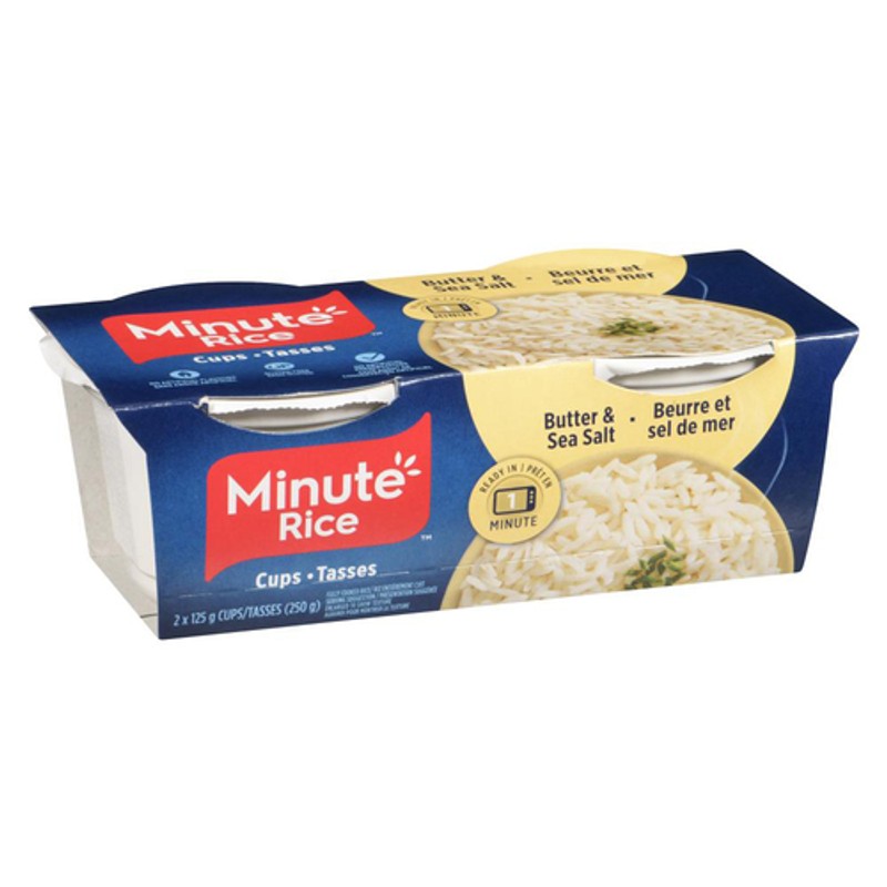 Minute Rice Cooked Rice Cups Butter & Sea Salt 2 x 125 g - Voilà Online ...