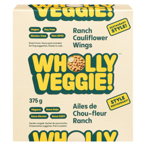 Wholly Veggie Vegan Frozen Cauliflower Ranch Wings 375 g