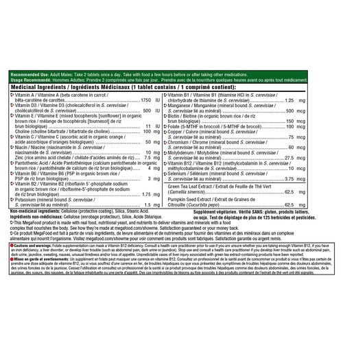 MegaFood Gluten-Free Multivitamins Tablets For Men 55+ 60 Count