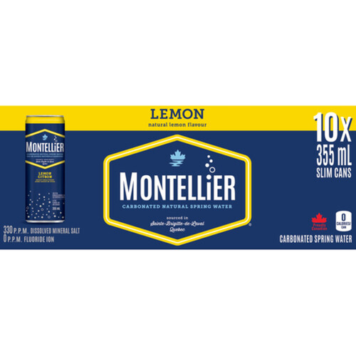 Montellier Carbonated Natural Spring Water Lemon 10 x 355 ml (cans)