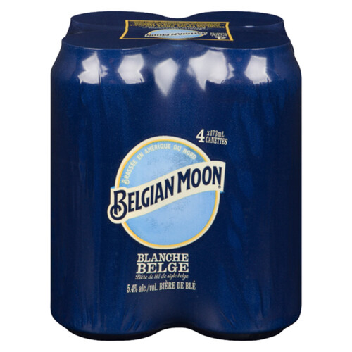 Belgian Moon Beer Belgian White 5.4% Alcohol 4 x 473 ml (cans)