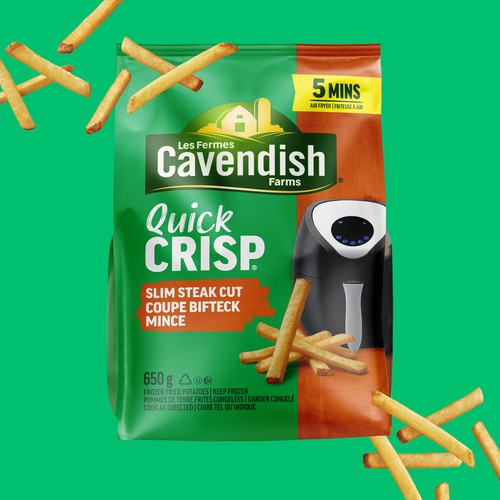 Cavendish Farms Frozen Fries Quick Crisp Slim Steak Cut 650 g
