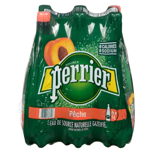 Perrier Carbonated Water Peach 6 x 1 L