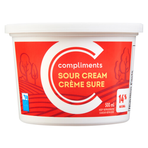 Compliments 14% Sour Cream 500 ml 