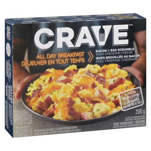 CRAVE Frozen All Day Breakfast Bacon & Egg Scramble With Cheddar Cheese 200 g