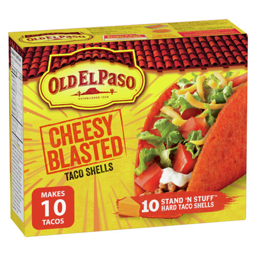 Old El Paso Gluten Free Taco Shells Stand n' Stuff Cheesy Blasted 10 Pack 153 g