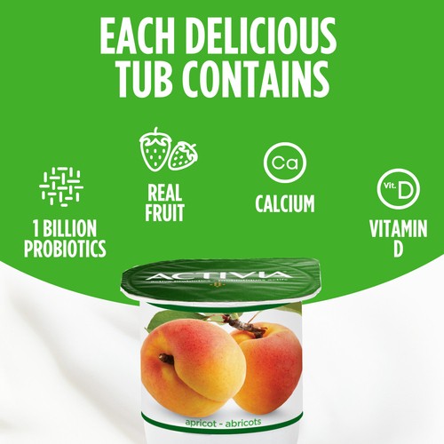 Activia Probiotics Yogurt Yellow Apple Apricot Mango Peach Value Size 12 x 100 g