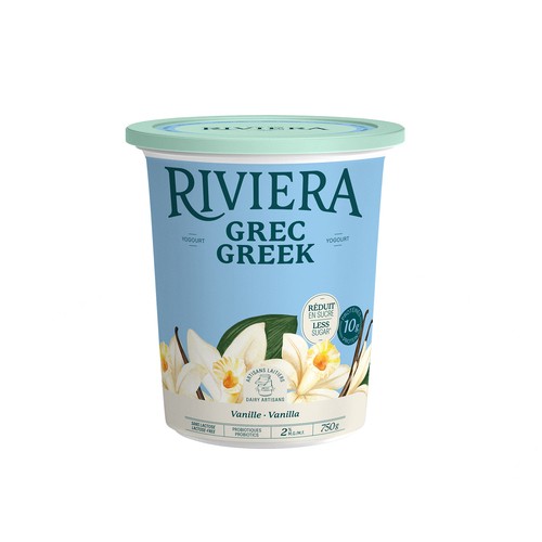 Riviera Less Sugar 2% Greek Yogurt Vanilla 750 g