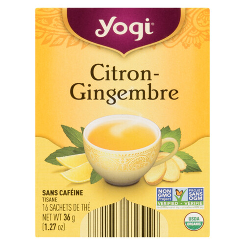 Yogi Herbal Tea Lemon Ginger 16 Tea Bags 