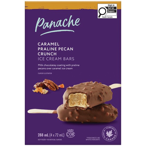 Panache Ice Cream Bar Caramel Praline Pecan Crunch 4 x 72 ml
