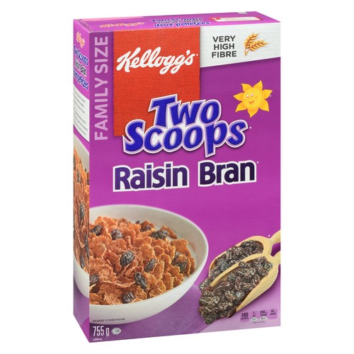 Kellogg's Two Scoops Cereal Raisin Bran 755 g
