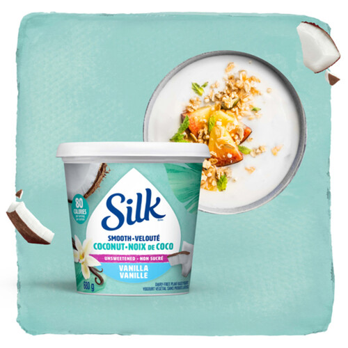 Silk Dairy-Free Plant Based Coconut Yogurt Unsweetened Vanilla 680 g