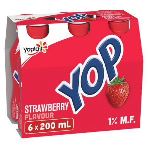 Yoplait Yop 1% Drinkable Yogurt Strawberry 6 x 200 ml