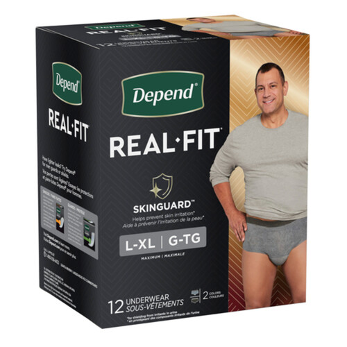 Depend Real Fit Men Underwear Large Extra Large 12 Count