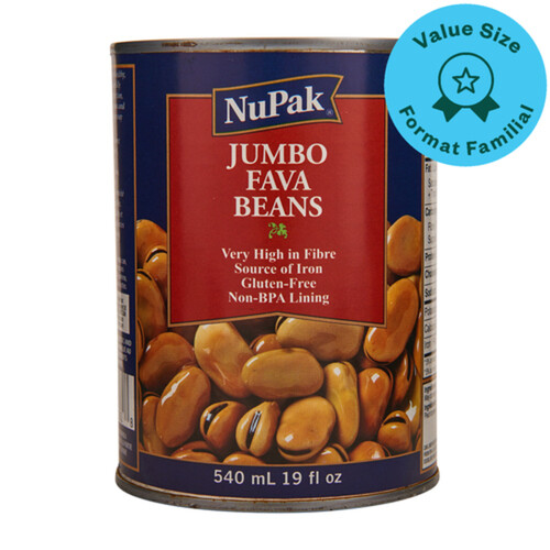 NuPak Gluten-Free Fava Beans Jumbo 540 ml