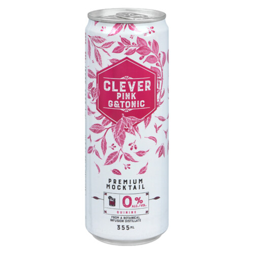 Clever Mocktail Non-Alcoholic Beverage Gin & Tonic Rose 355 ml (can)