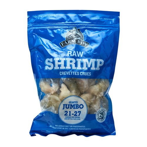 Farm Boy Frozen Raw Shrimp Jumbo 21-27 Count 340 g 