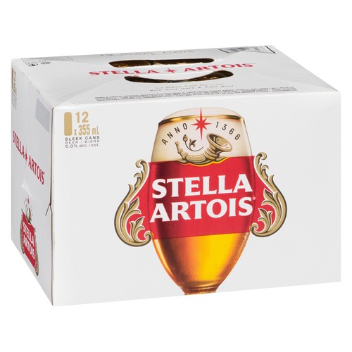 Stella Artois Beer 5% Alcohol 12 x 355 ml (cans)