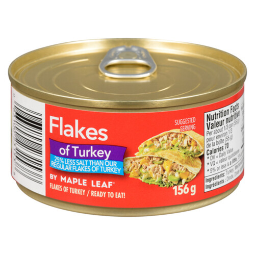 Maple Leaf Canned Flakes Of Turkey Less Salt 156 g