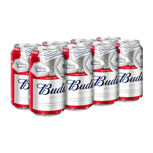 Budweiser Beer 8 x 355 ml (cans)