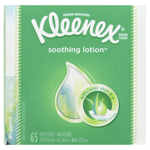 Kleenex Facial Tissue Soothing Lotion With Aloe 65 Sheets 1 EA