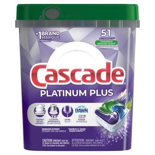 Cascade Action Packs Dishwasher Detergent Platinum Plus 51 EA