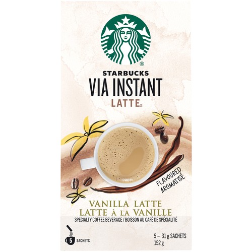 Starbucks Via Instant Coffee Mix Vanilla Latte 5 Sachets 152 g 