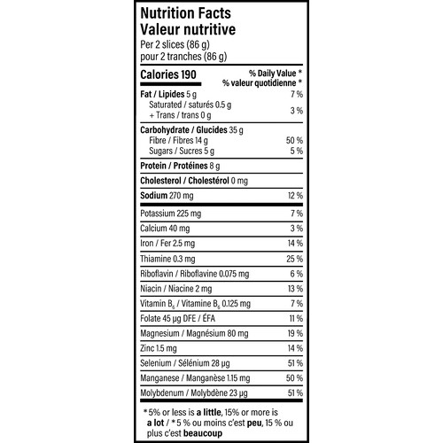 Dempster's Bread Fibre With Whole Grains 600 g