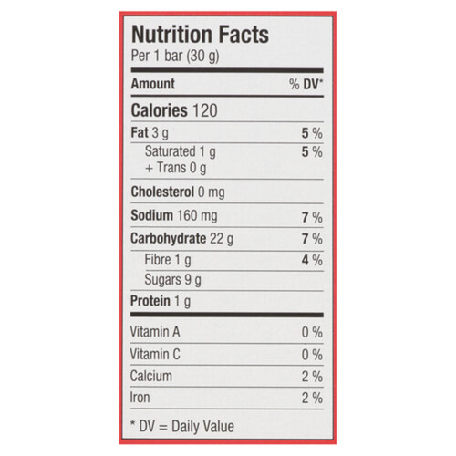 Tim Hortons Nut free Chewy Granola Bar Salted Caramel 5 x 150 g