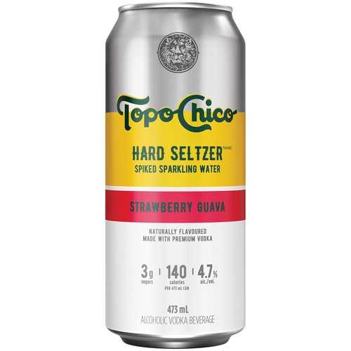 Topo Chico Seltzer Strawberry Guava  4.7% Alcohol 473 ml (can)