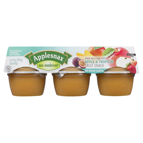 Applesnax Gluten-Free Apple Sauce Tropical Fruit 6 x 113 g