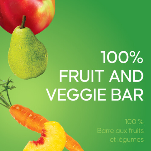 SunRype Fruitsource 100% Fruit and Veggie Bar Apple Peach Pear Carrot 37 g