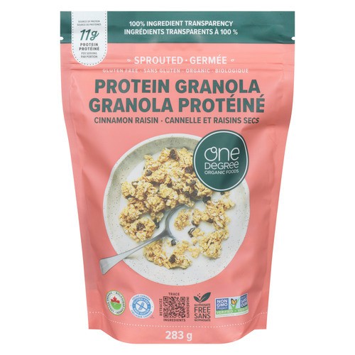 One Degree Organic Foods Protein Granola Sprouted Cinnamon Raisin 283 g