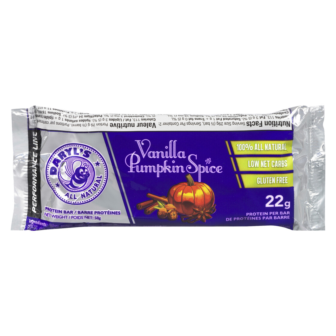 Daryls Performance Line Protein Bar Vanilla Pumpkin Spice 58 G Voilà Online Groceries And Offers 6841