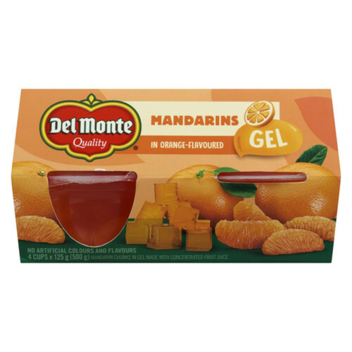 Del Monte Mandarin In Orange Flavored Gel Fruit Cups 4 x 125 g