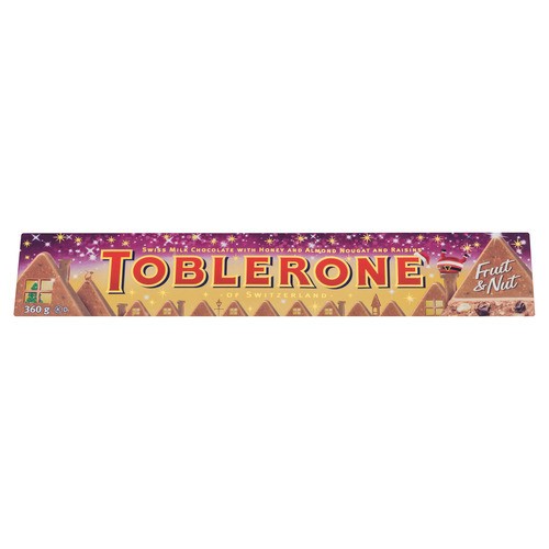 Toblerone Chocolate Bar Fruit And Nut 360 g