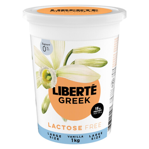 Liberté Greek Lactose-Free 0% Yogurt Vanilla 1 kg