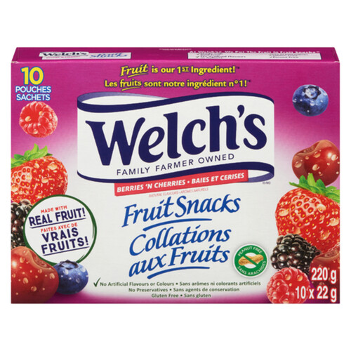 Welch's Fruit Snacks Berries & Cherries 10 Pack 220 g