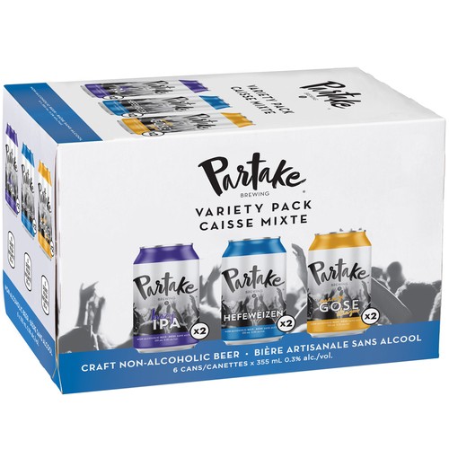 Partake Brewing Non Alcoholic Beverage Variety Pack 6 x 355 ml