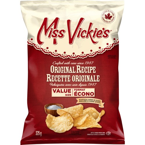 Miss Vickie's Kettle Cooked Potato Chips Original Recipe Value Size 325 g