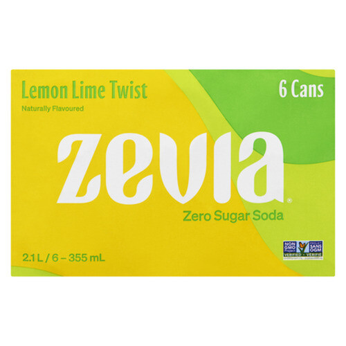 Zevia Zero Calorie Soda Twist Lemon Lime 6 x 355 ml (cans)