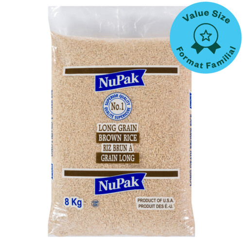 NuPak Long Grain Rice Brown 8 kg