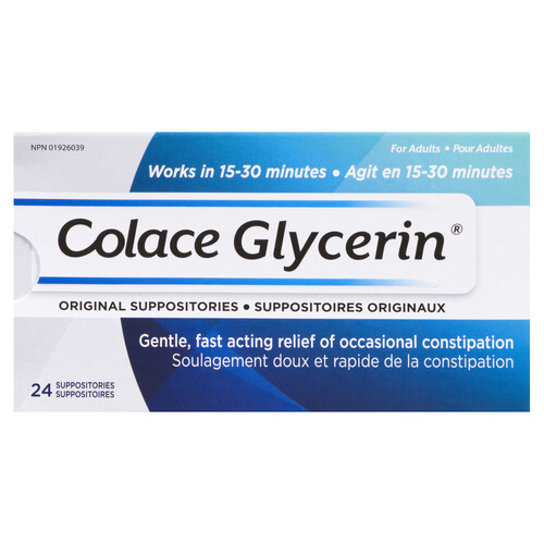 Colace Glycerin Adult Suppositories 24's 