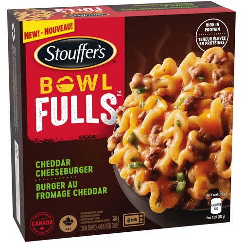 Stouffer's Frozen Cheddar Cheeseburger Bowl Fulls Meal 320 g