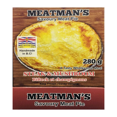 Meatman's Frozen Meat Pie Steak & Mushroom 280 g