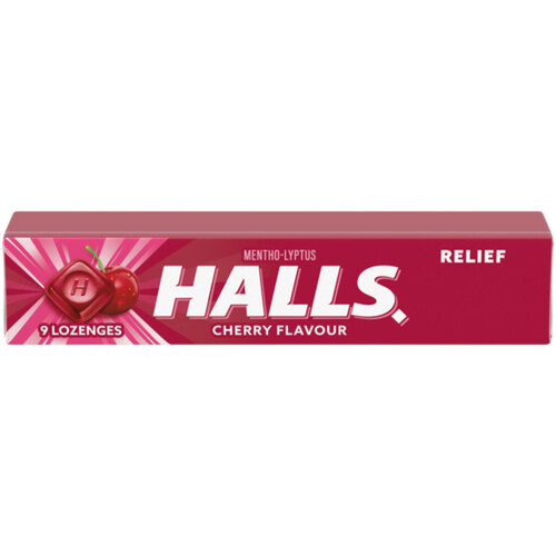 Halls Mentho-Lyptus Cough Drops Lozenges Cherry 9 Count