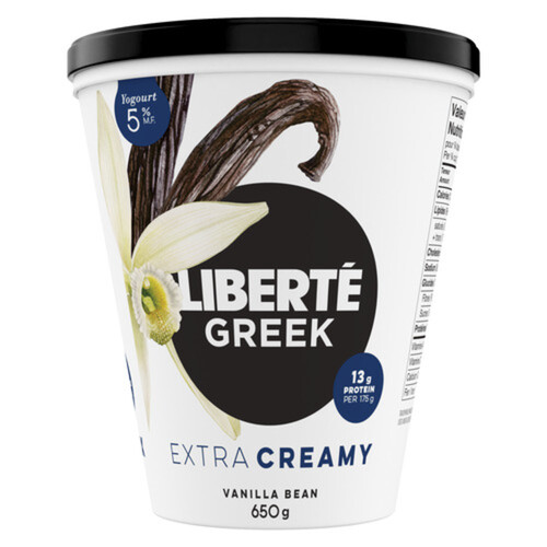 Liberté Greek 5 Extra Creamy Yogurt Vanilla Bean High Protein 650 g Voilà Online Groceries