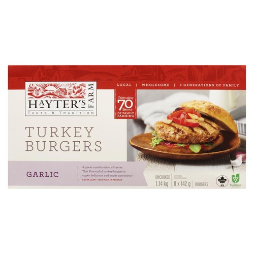 Hayter's Farm Frozen Turkey Burger Garlic 1.14 kg
